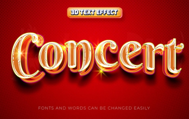 Concert fest 3d editable text effect style