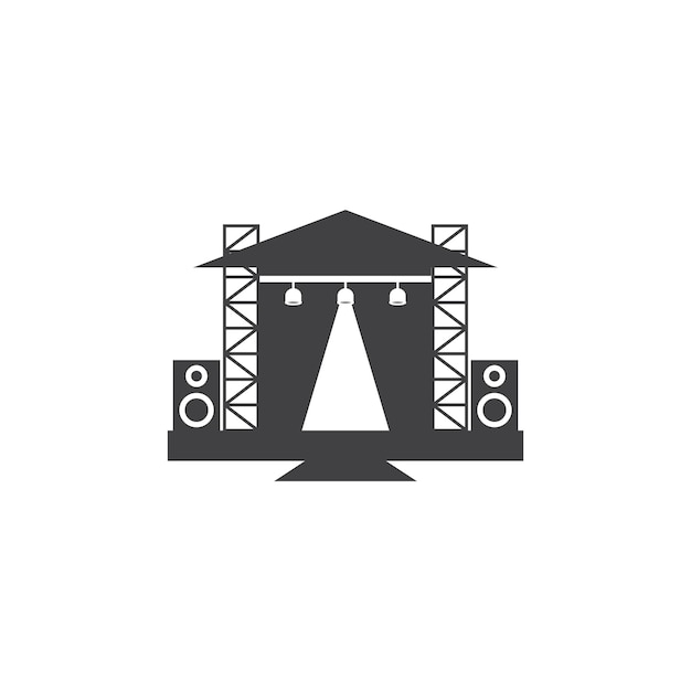 Concert stage icon vector