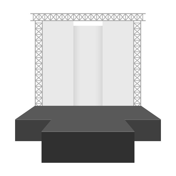 Vector concert stage   illustration  on white background