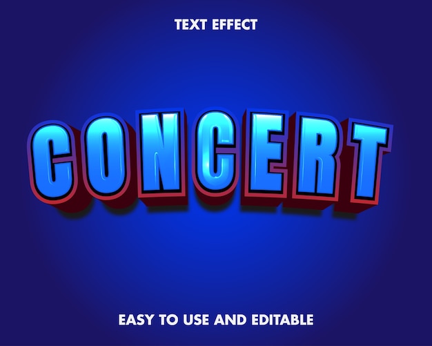 Concert Text Effect. Editable Font Style.