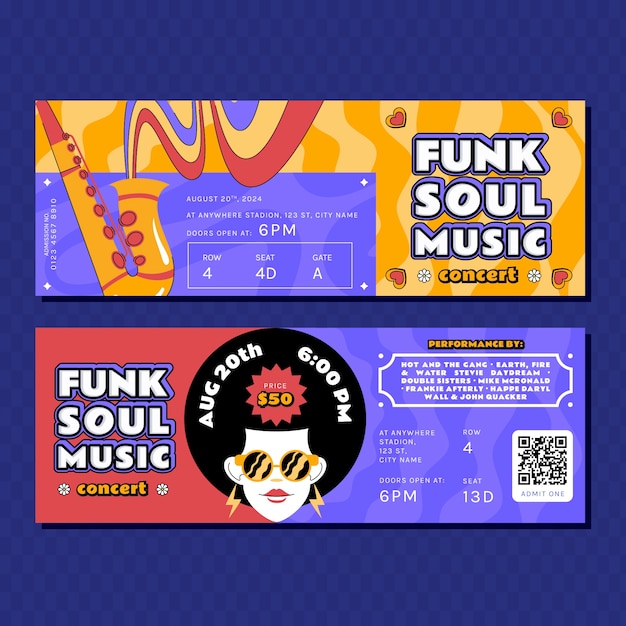 Concert ticket template set