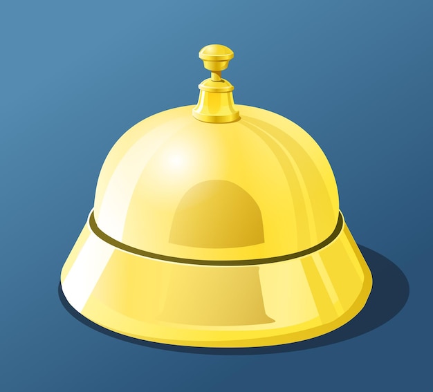 Vector concierge call bell illustration. gold call bell