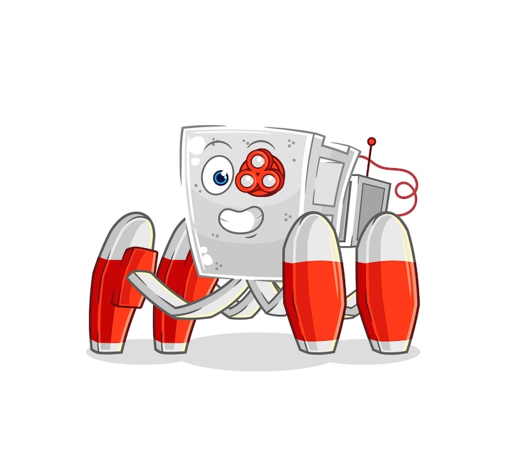 Vector concrete brick future robot vector cartoon character