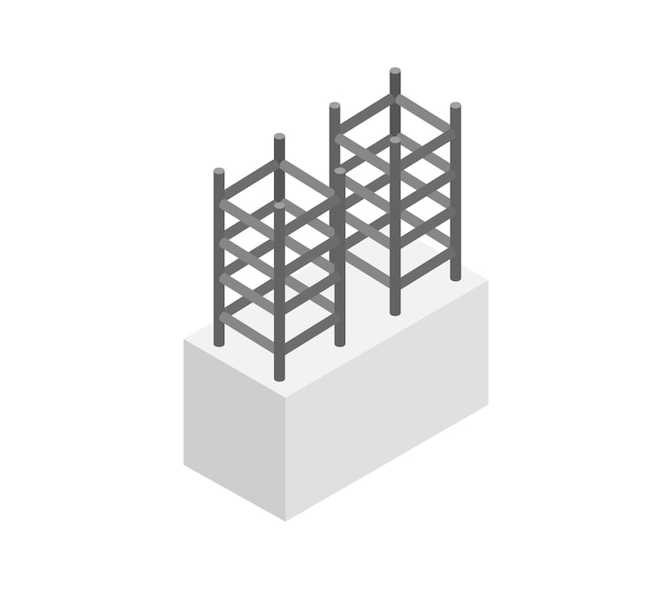 Vector concrete cement production isometric