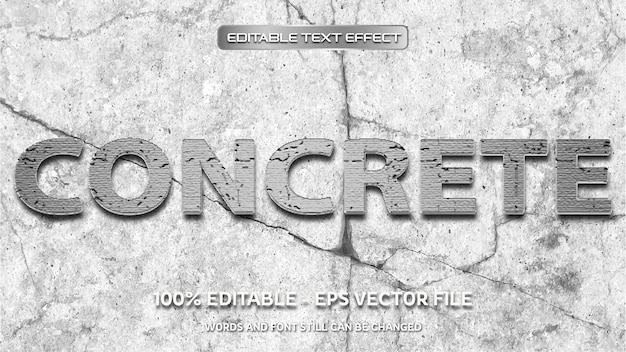 Concrete editable text effect with natural stone background