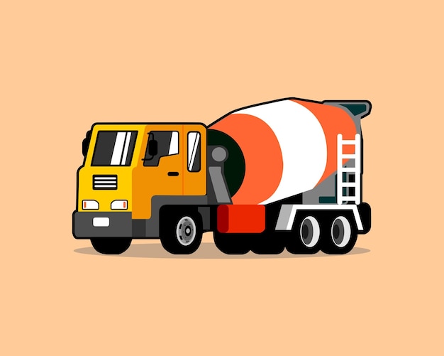 concrete mixer truck cartoon vector illustration