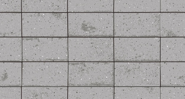 Concrete pavement with textured bricks seamless pattern