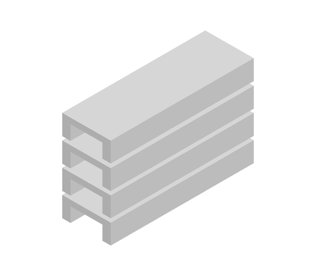 Vector concrete product isometric