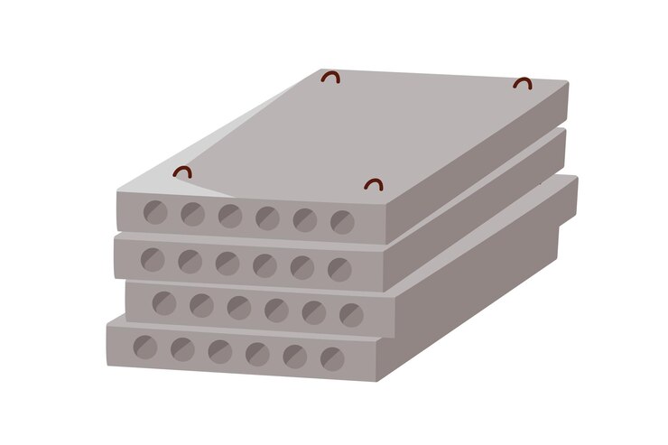 Concrete slabs stack Construction units materials for building industry Industrial square objects Flat vector illustration isolated on white background