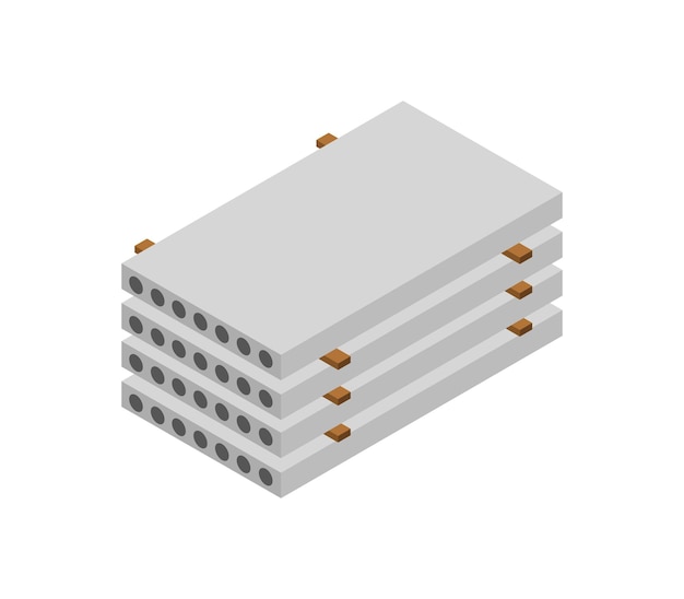 Vector concrete solid blocks isometric