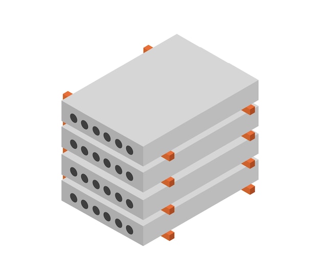 Vector concrete solid blocks isometric