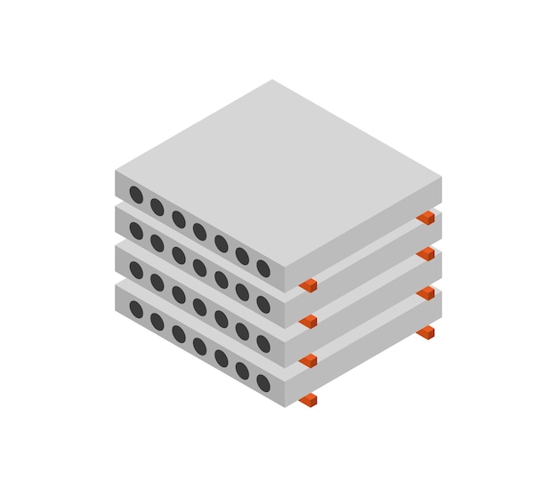 Vector concrete solid blocks isometric