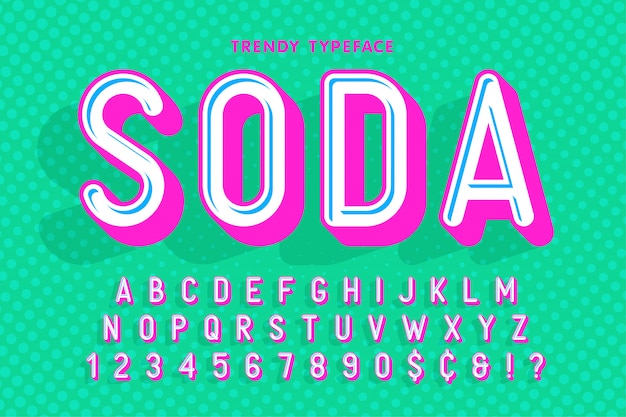 Condensed display font popart , alphabet, letters and numb