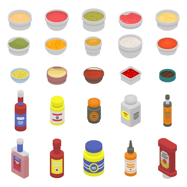 Condiment icons set