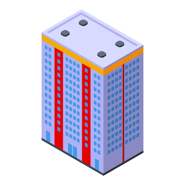 Вектор Икона многоэтажного здания изометрический вектор городской блок современное строительство