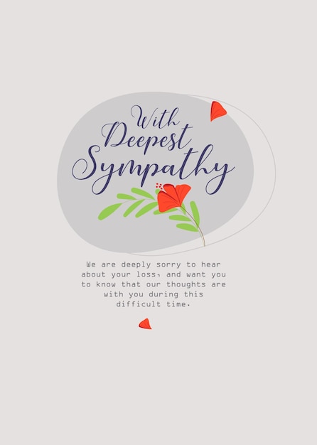 Vector condolence card