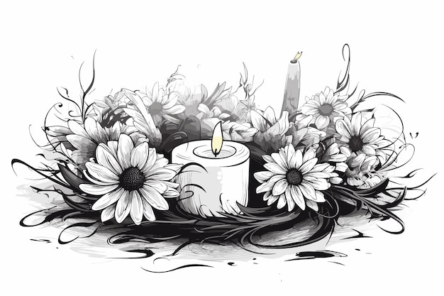 Condolence vector art illustraion on white background