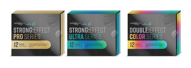 Vector condom packaging design