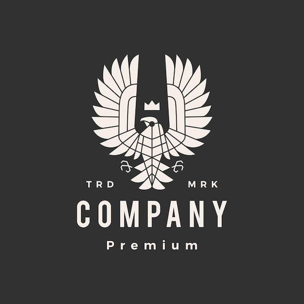 Condor bird of prey hipster vintage logo template