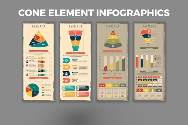 Cone element infographic template