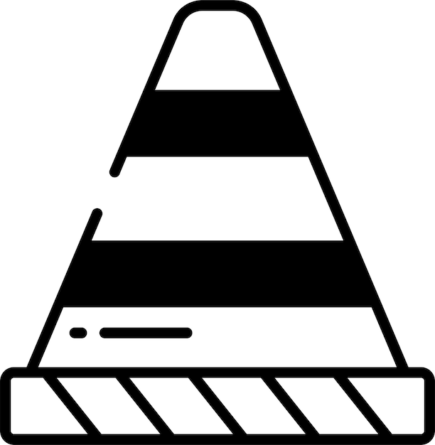 Cone glyph en lijnvector illustratie