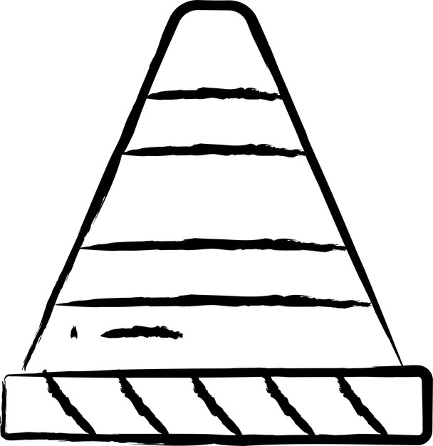 Vettore illustrazione vettoriale disegnata a mano del cono