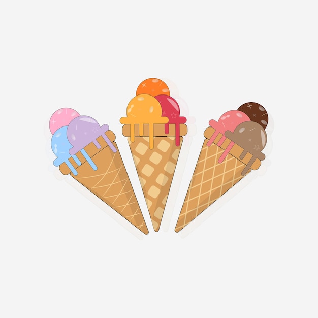 cone ice cream cartoon vector clipart