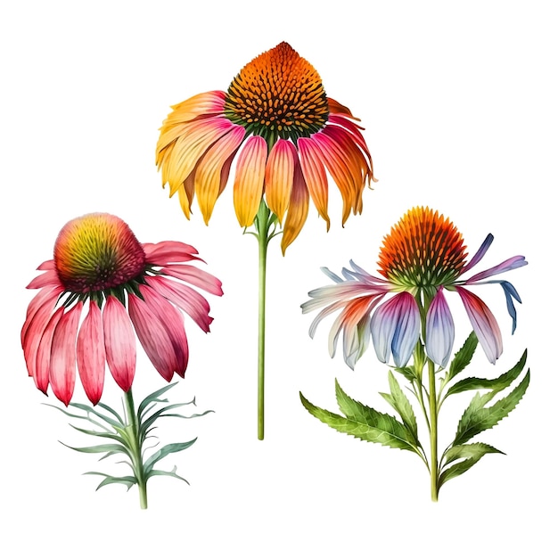 Coneflower aquarelverf collectie