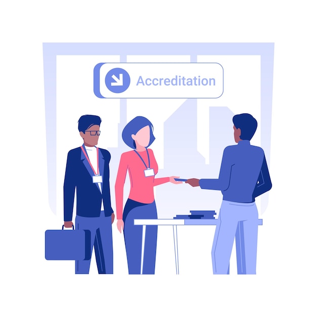 Vector conference accreditation isolated concept vector illustration