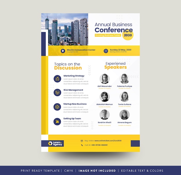 Conference flyer design digital marketing webinar corporate business meetup flyer design