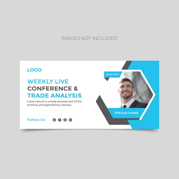 Conference web banner premium vector Template Design