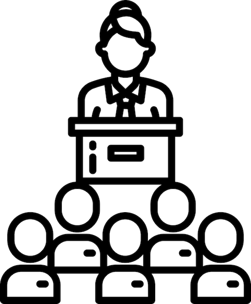 conference woman outline vector illustration