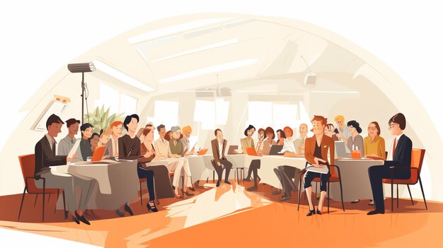 Vector conferences cartoon vector background