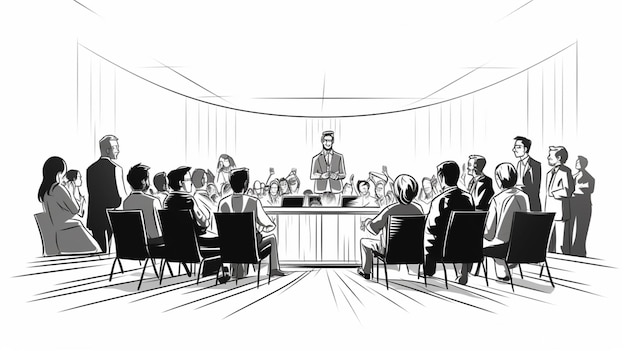 Conferences cartoon vector background