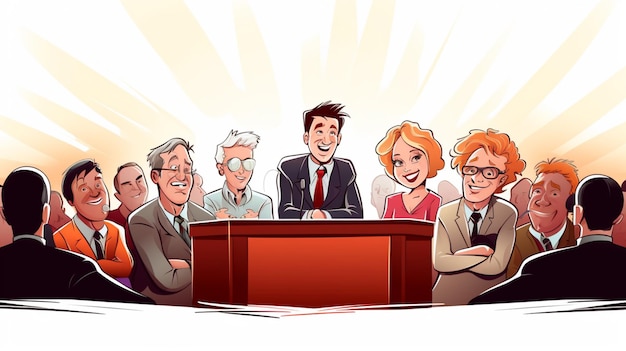 Vector conferences cartoon vector background