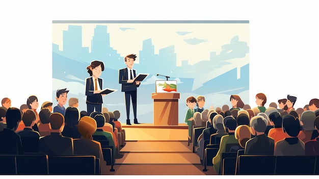 Conferences cartoon vector background