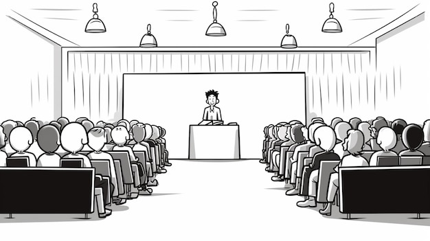 Conferences cartoon vector background