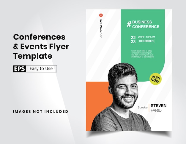 Vector conferences event business template for flyer