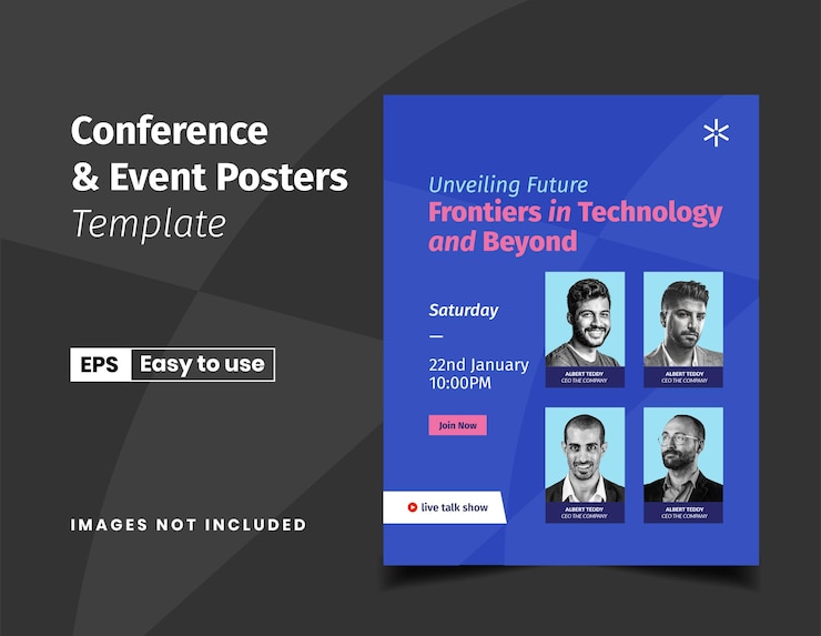 Vector conferences event business template for instagram post