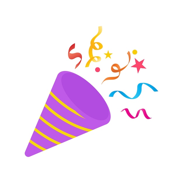 confetti birthday icon vector design template