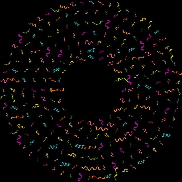 Illustrazione di vettore di celebrazione del fondo nero di giorno felice del modello di progettazione di concetto dei coriandoli