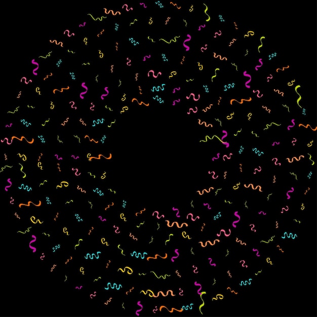 Vettore illustrazione di vettore di celebrazione del fondo nero di giorno felice del modello di progettazione di concetto dei coriandoli