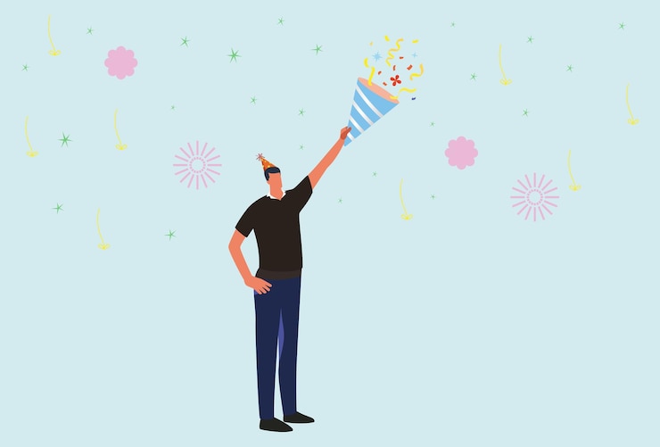 Vector confetti concept illustration stylish and beautiful