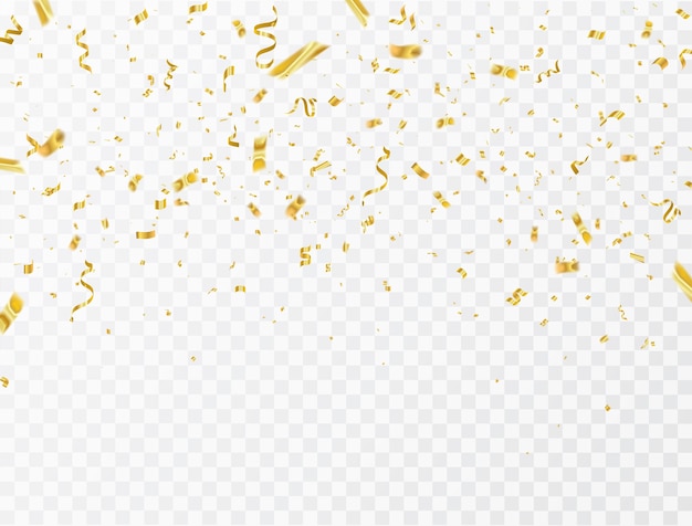 confetti en gouden linten.