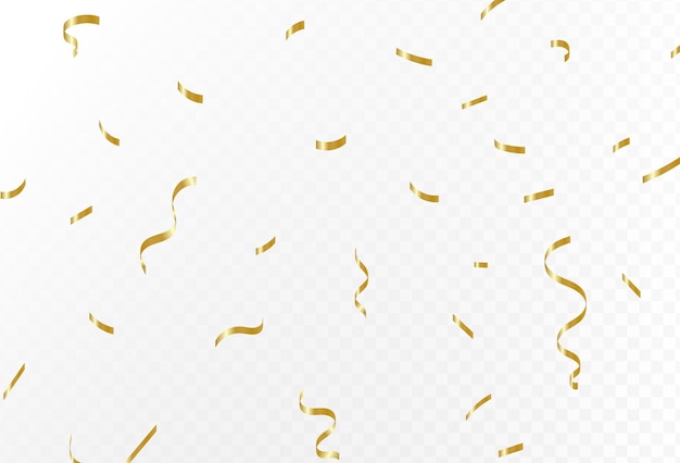 Vector confetti explosion on transparent background shiny golden paper cuts that fly vector