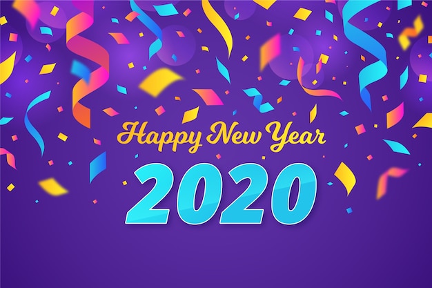 Confetti new year 2020 background