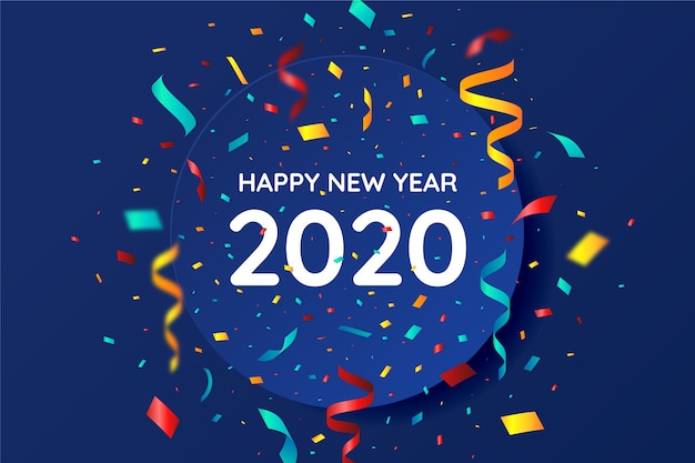 Confetti new year 2020 background