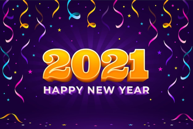紙吹雪の新年2021年の背景
