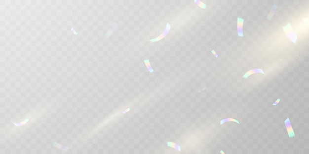 Confetti-ontwerp met vectorillustratie met regenbooglichteffect