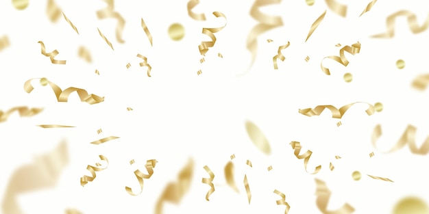 Vector confetti op een doorzichtige achtergrond vallen glanzende gouden confetti heldere gouden feestelijke tinsel party